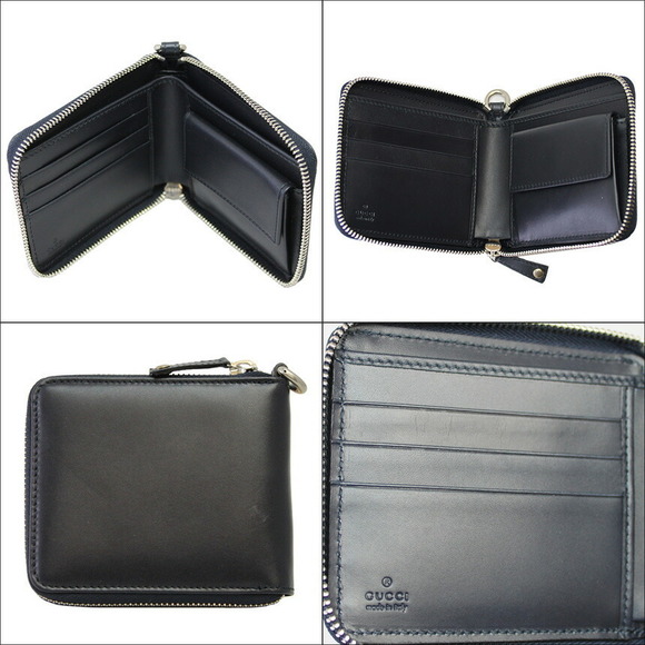 Gucci Zip Navy Wallet Bifold - Picture 1 of 3